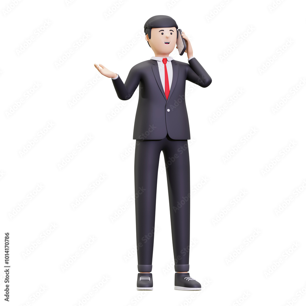 3d Businessman Talking On Phone Illustration 3d Businessman Talking On Phone Illustration
