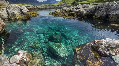 Breathtaking Coastal Landscape with Turquoise Waters and Towering Cliffs