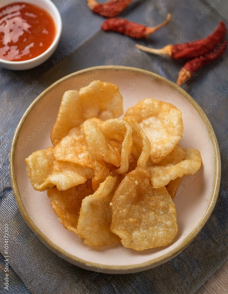 Crispy crackers with sauce Crispy crackers with sauce