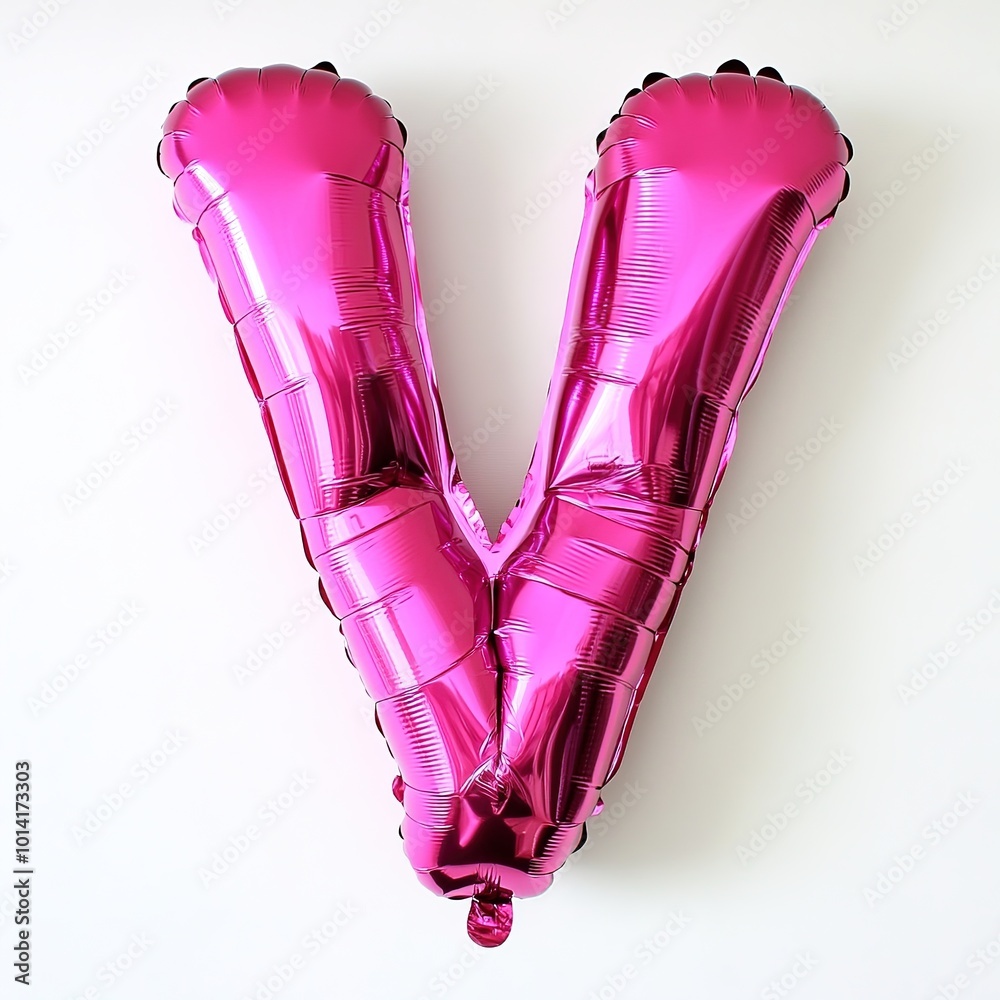 Bright pink balloon shaped like the letter Bright pink balloon shaped like the letter