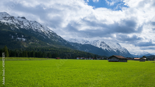 mountain landscape with house