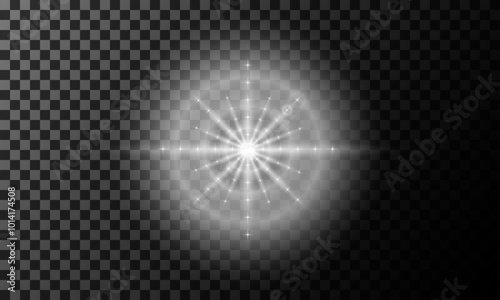 rays of light, white sun rays, set of white glowing light burst on a transparent background,glow bright stars, light effect, flare of sunshine with rays, vector illustration, eps 10