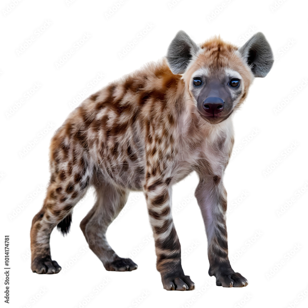 Baby Hyena, Playful Prowler, isolated transparent background Baby Hyena, Playful Prowler, isolated transparent background