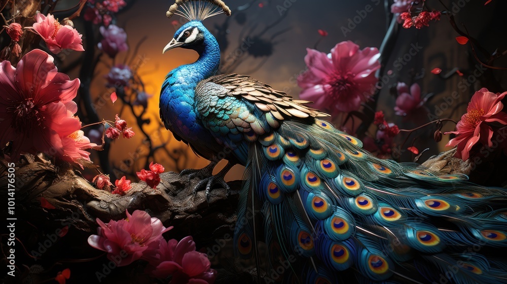 Fototapeta premium Peacock in Bloom