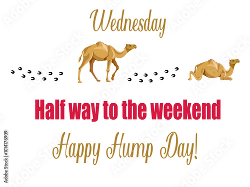 Canvas Print Illustration of Happy Hump Day, Wednesday, Halfway to the Weekend