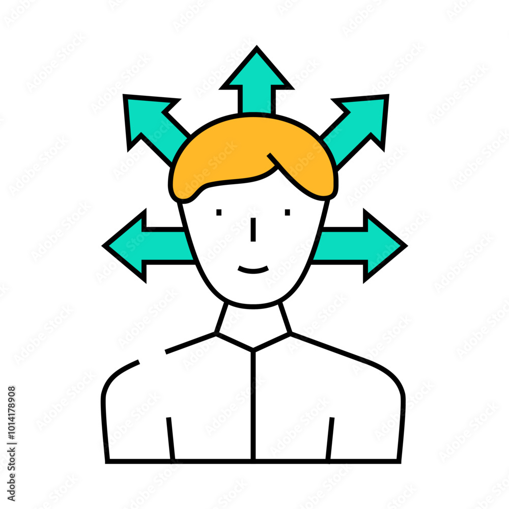 choice of direction man line icon vector. choice of direction man sign. isolated symbol illustration choice of direction man line icon vector. choice of direction man sign. isolated symbol illustration