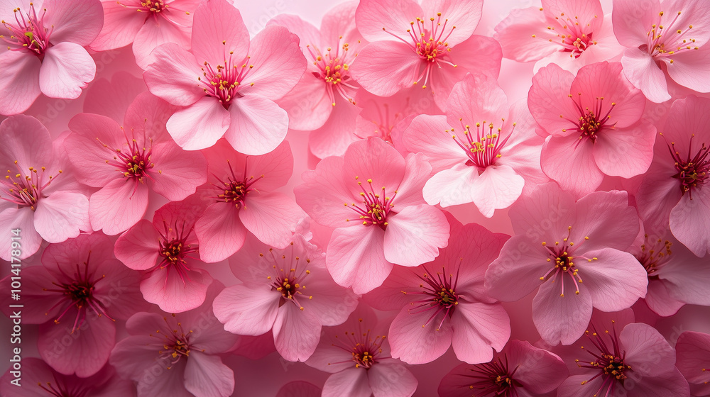 Close-Up of Pink Cherry Blossom Flowers in Springtime Close-Up of Pink Cherry Blossom Flowers in Springtime
