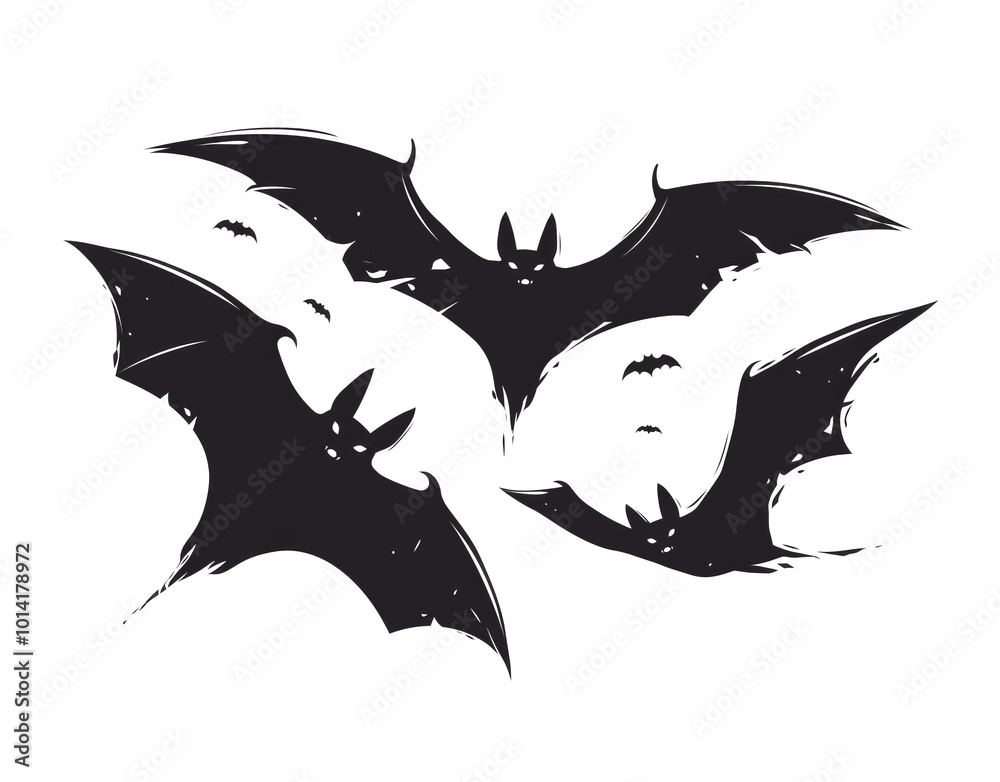 Fototapeta premium Halloween Bats Silhouette Background
