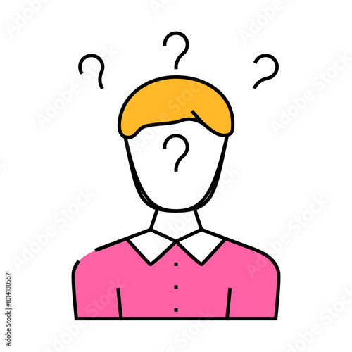 searching answers male line icon vector. searching answers male sign. isolated symbol illustration