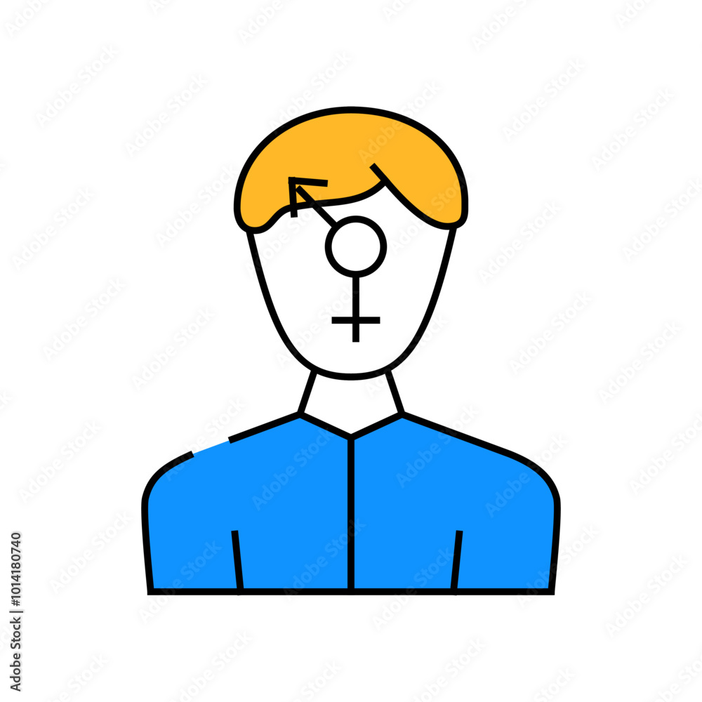 gender change man line icon vector. gender change man sign. isolated symbol illustration gender change man line icon vector. gender change man sign. isolated symbol illustration