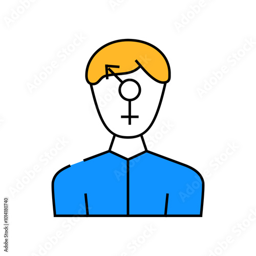 gender change man line icon vector. gender change man sign. isolated symbol illustration