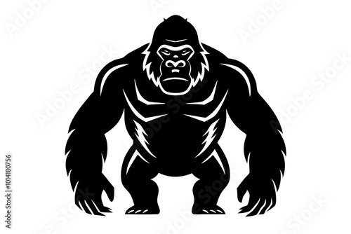 Cute Gorilla silhouette minimalistic vector art illustration  photo