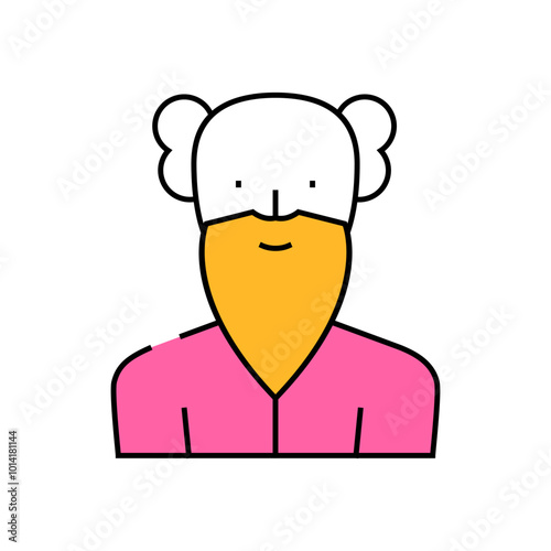 old age man line icon vector. old age man sign. isolated symbol illustration