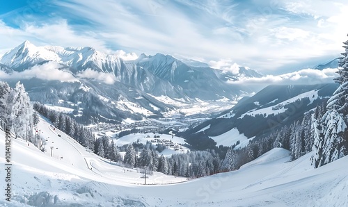 Winter in the swiss alps (Braunwald, Glarus, Switzerland)