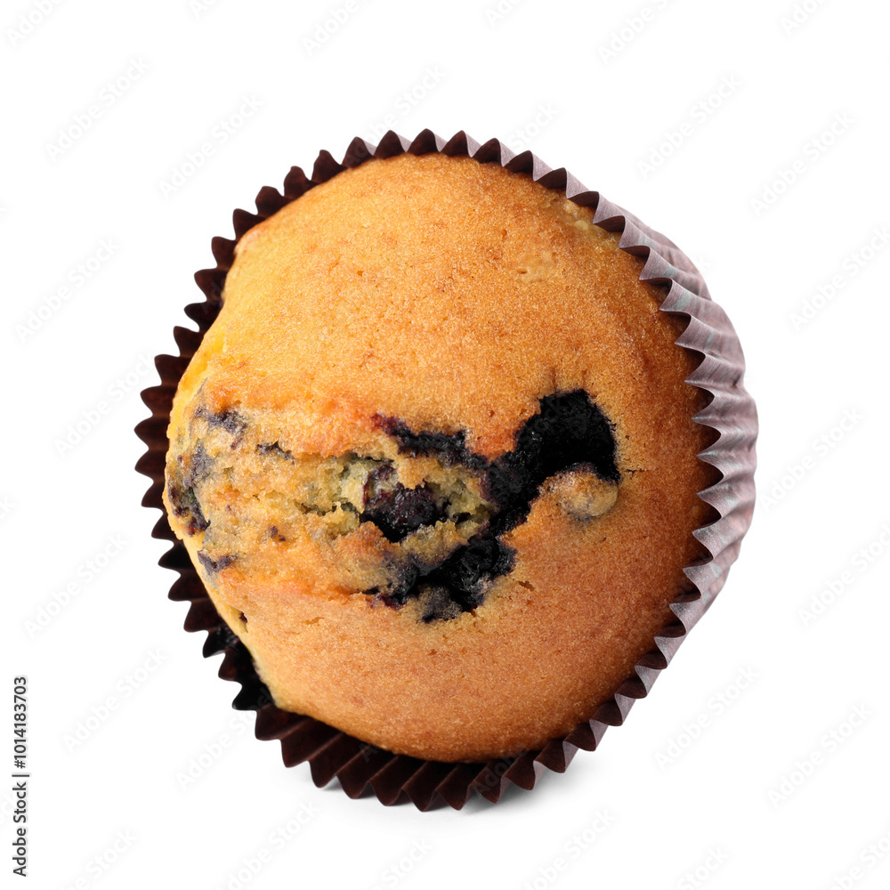 Delicious sweet muffins with blueberry isolated on white Delicious sweet muffins with blueberry isolated on white