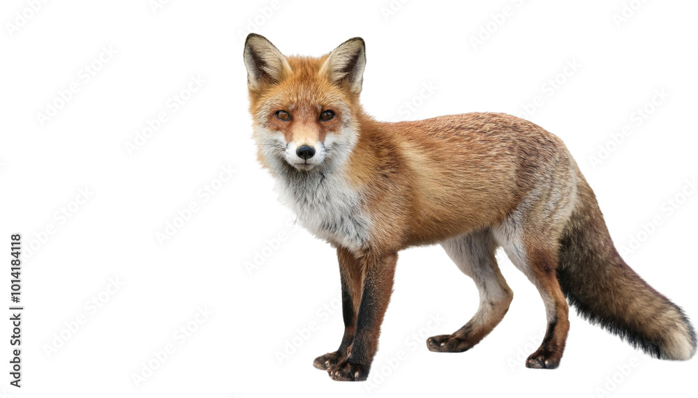 Fototapeta premium Wildlife Fox Isolated on Transparent Background – High-Quality PNG