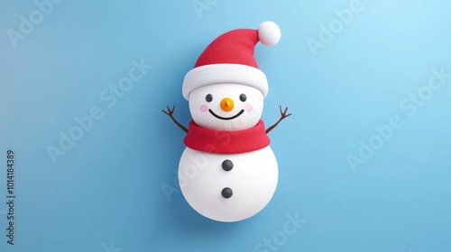 Christmas snowman flat design, winter wonderland theme, animation, vivid 