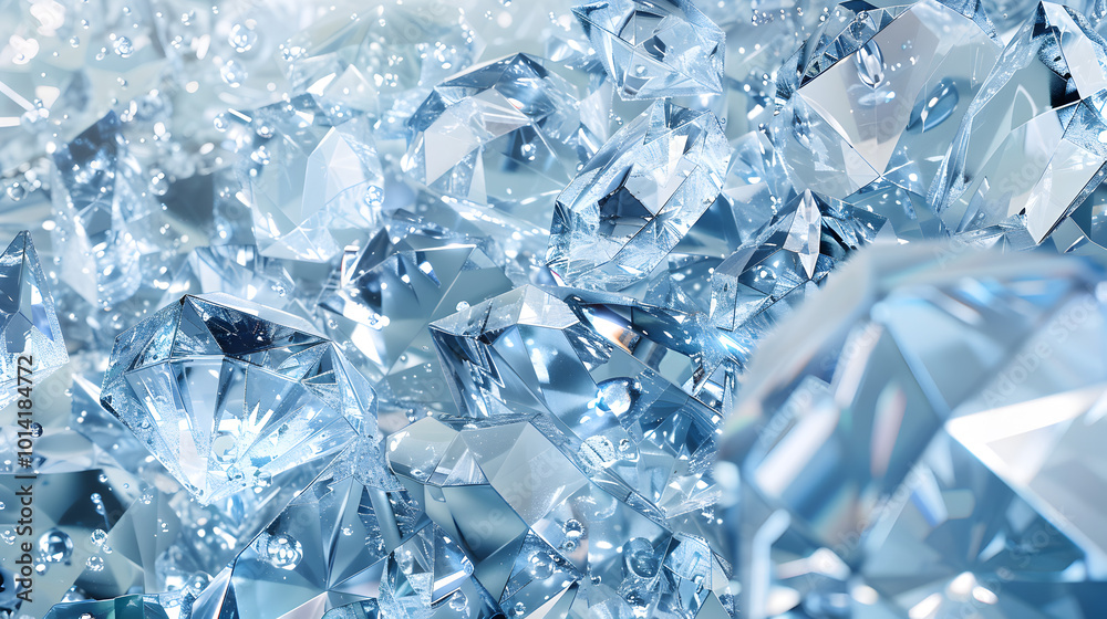 Shining blue diamonds on shiny background close-up with copy space, jewelry banner with space for text Shining blue diamonds on shiny background close-up with copy space, jewelry banner with space for text