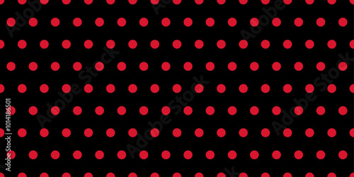 polka dot seamless pattern, red and black background.