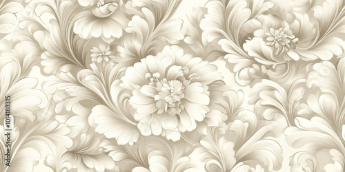 Wallpaper Mural Retro style floral texture art background Torontodigital.ca