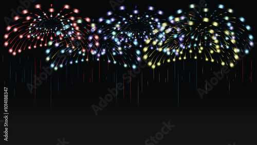 set of various firecracker brightly shining. fireworks celebration vector.
