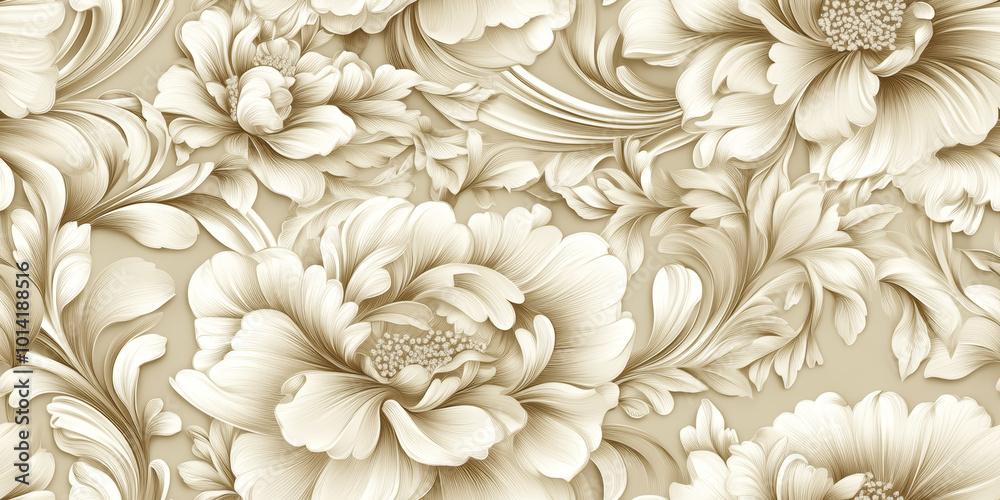 custom made wallpaper toronto digitalRetro style floral texture art background