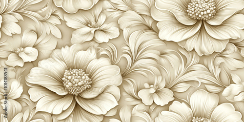 Retro style floral texture art background