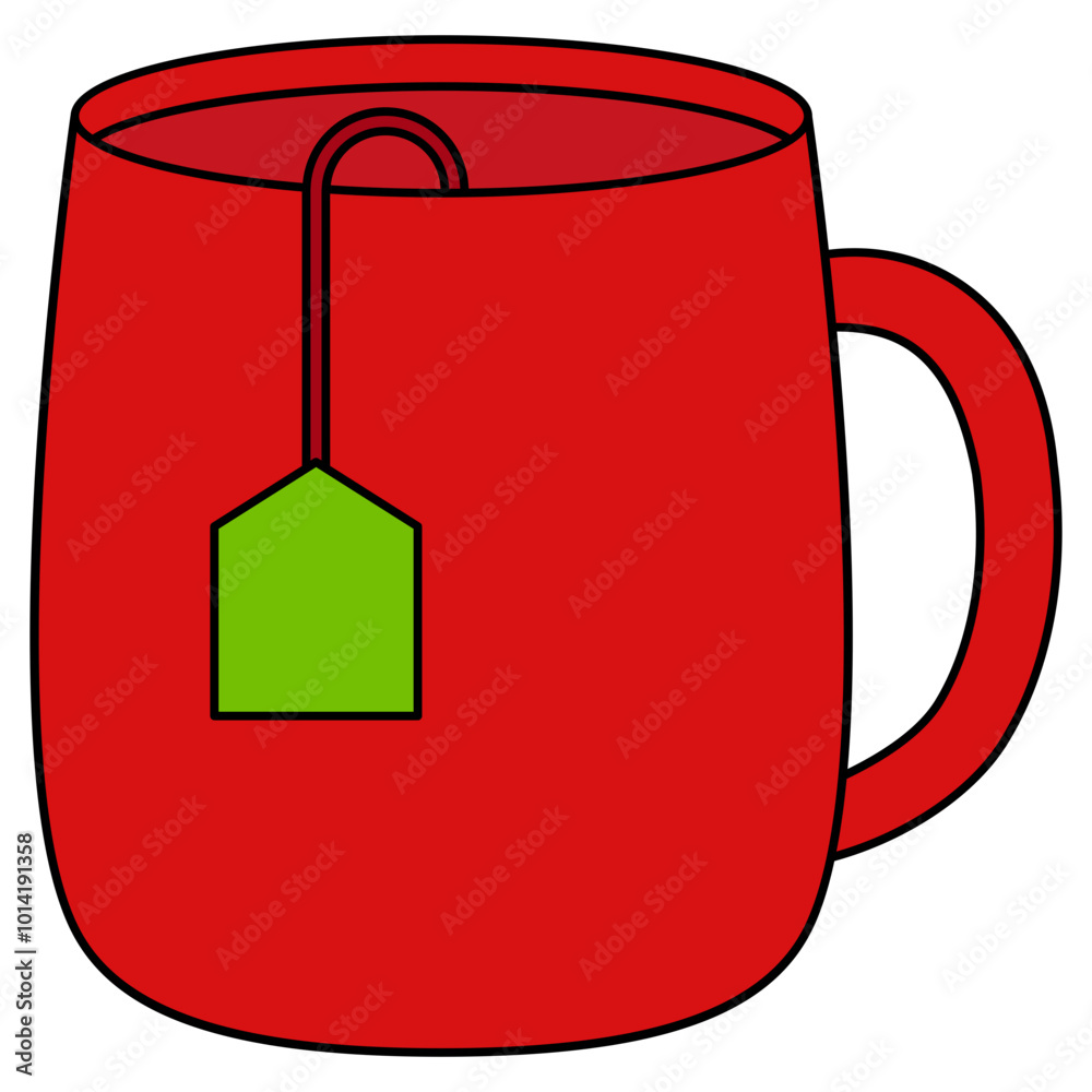 red mug with tea red mug with tea