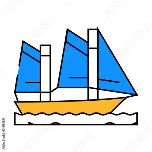 sailing water sport line icon vector. sailing water sport sign. isolated symbol illustration