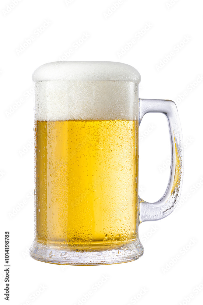 Glass of chilled light beer isolated on white background. Glass of chilled light beer isolated on white background.