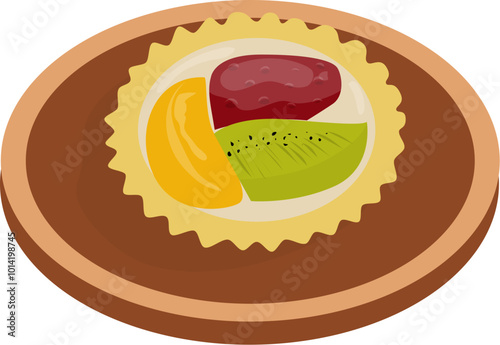 Pie fruit Asia snack food Illustration 