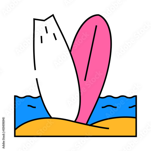 surfing water sport line icon vector. surfing water sport sign. isolated symbol illustration