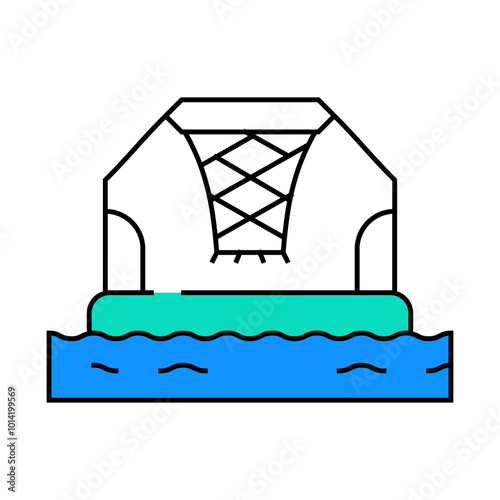 water basketball line icon vector. water basketball sign. isolated symbol illustration