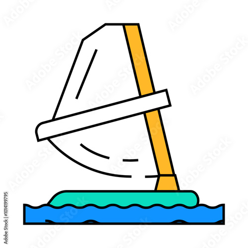 windsurfing water sport line icon vector. windsurfing water sport sign. isolated symbol illustration