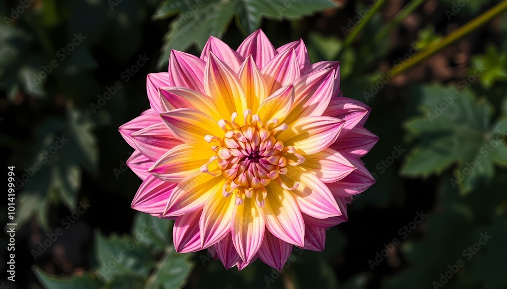 Obraz premium Dahlia: Top View Full Length