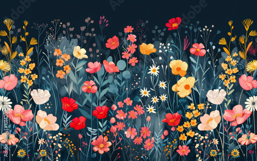Wallpaper Mural Retro style floral texture art background Torontodigital.ca