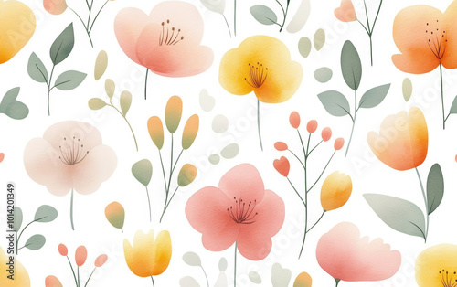 Wallpaper Mural Retro style floral texture art background Torontodigital.ca