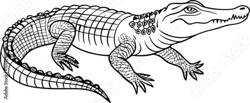 Wallpaper Mural Crocodile Head silhouette line art, Torontodigital.ca