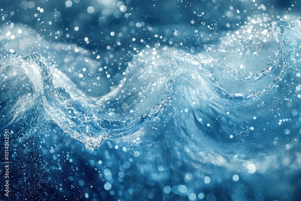 Sparkling water waves with dynamic motion and light reflections Sparkling water waves with dynamic motion and light reflections