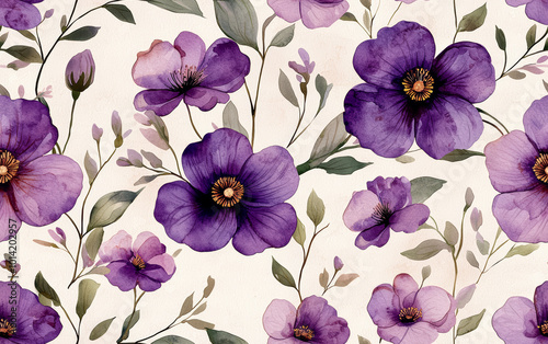 Wallpaper Mural Retro style floral texture art background Torontodigital.ca