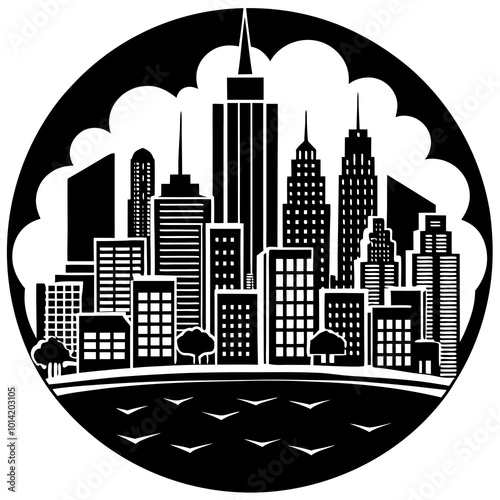 illustration of best city skyline vector silhouettes black design on white background 