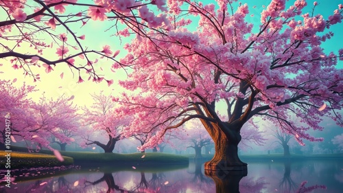 Surreal Cherry Blossom Dreams: Enchanted Floral Fantasy Photography