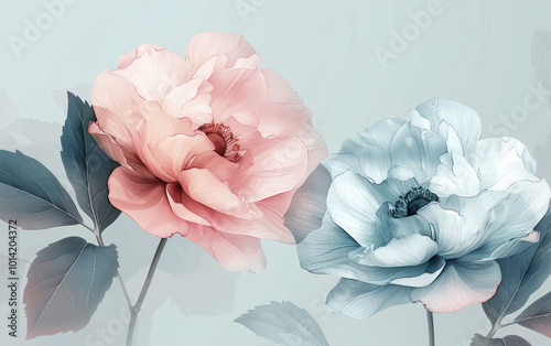 Retro style floral texture art background