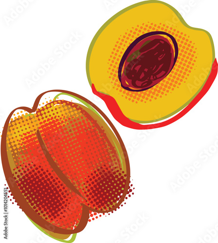 Vector illustration of a peach fruit