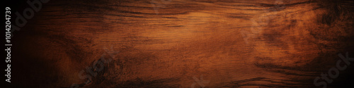 Generative ai. Walnut texture with deep brown tones, blank space on one side.