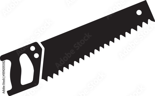 Logo Hand Saw silhouette vector black and white