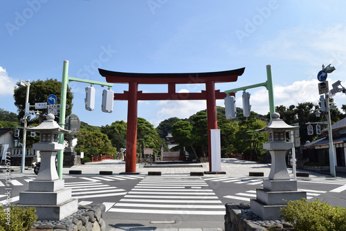 Torii gate of Tsurugaoka Hachimangū, Kamakura City, Kanagawa Prefecture, Japan photo