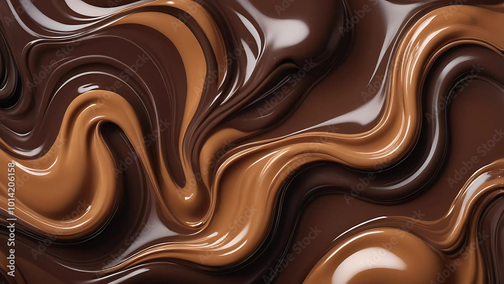 Fluid Chocolate Indulgence: A Melted Abstract in Warm Browns Fluid Chocolate Indulgence: A Melted Abstract in Warm Browns