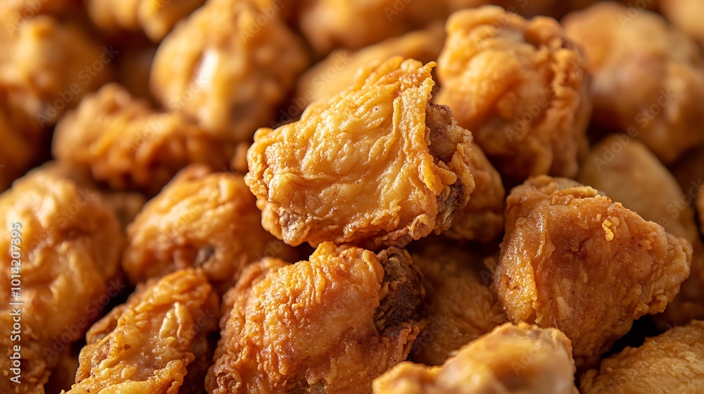 Close-up of Crispy Fried Chicken Pieces Close-up of Crispy Fried Chicken Pieces