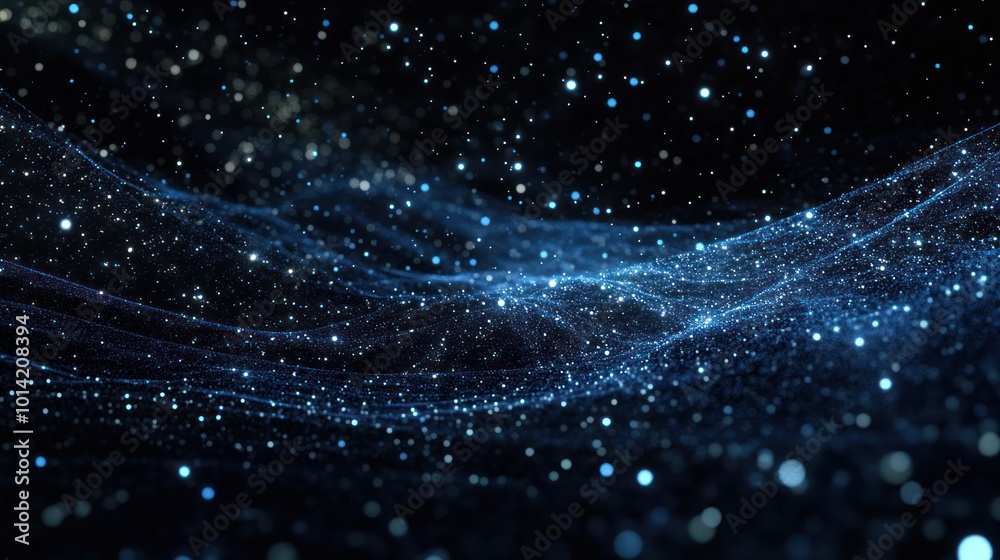 Abstract Blue Glittering Waves Abstract Blue Glittering Waves